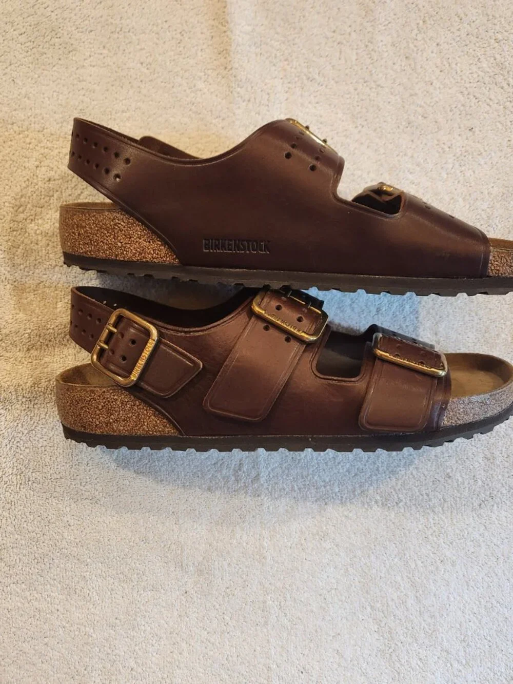 Birkenstock Leather Milano Bold Roast Men's EU 45 Regular Width Grip Sole